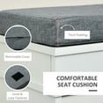 thumbnail image 5 of HOMCOM Wood Shoe Rack Storage Bedroom Bench Cabinet Stool w/ Drawers & Cushion, 5 of 9