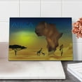 thumbnail image 2 of Safari Cutting Board, Savanna Giraffes Exotic Tropic Lands Culture Wild Nature Art Illustration, Decorative Tempered Glass Cutting and Serving Board, Small Size, Orange Chocolate Blue, by Ambesonne, 2 of 5