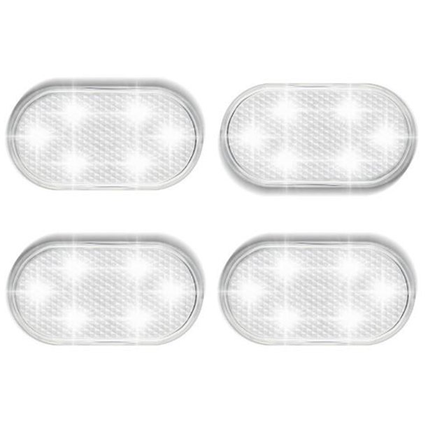 Muyoka 4 luces LED para interior de coche con 6 LED brillantes, luz de lectura nocturna, lámpara de ambiente de coche recargable por USB, luz de atracción de coche LED táctil para comprobar el estado Muyoka Hogar