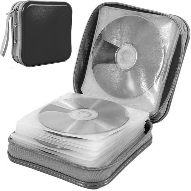 CD Holder CD Case Wallet DVD Binder DVD Organizer Storage Bag Album Hard Plastic 40 Capacity Portable