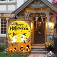 thumbnail image 2 of Happy Halloween Garden Flag 12x18 Inch Double Sided Cute Ghost Flags Pumpkin Full Moon Spider Web Bat Banner Small Yard Flag for Halloween Outdoor Decoration Fall Lawn Decor, 2 of 6