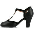 thumbnail image 3 of Journee Womens Olina Round Toe High Block Heel Pumps, Widths Available, 3 of 10
