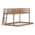 thumbnail image 3 of Now Furniture Low Bunk Bed for Kids, Twin over Full, Engineered Wood, Embossed Pecan, 3 of 7