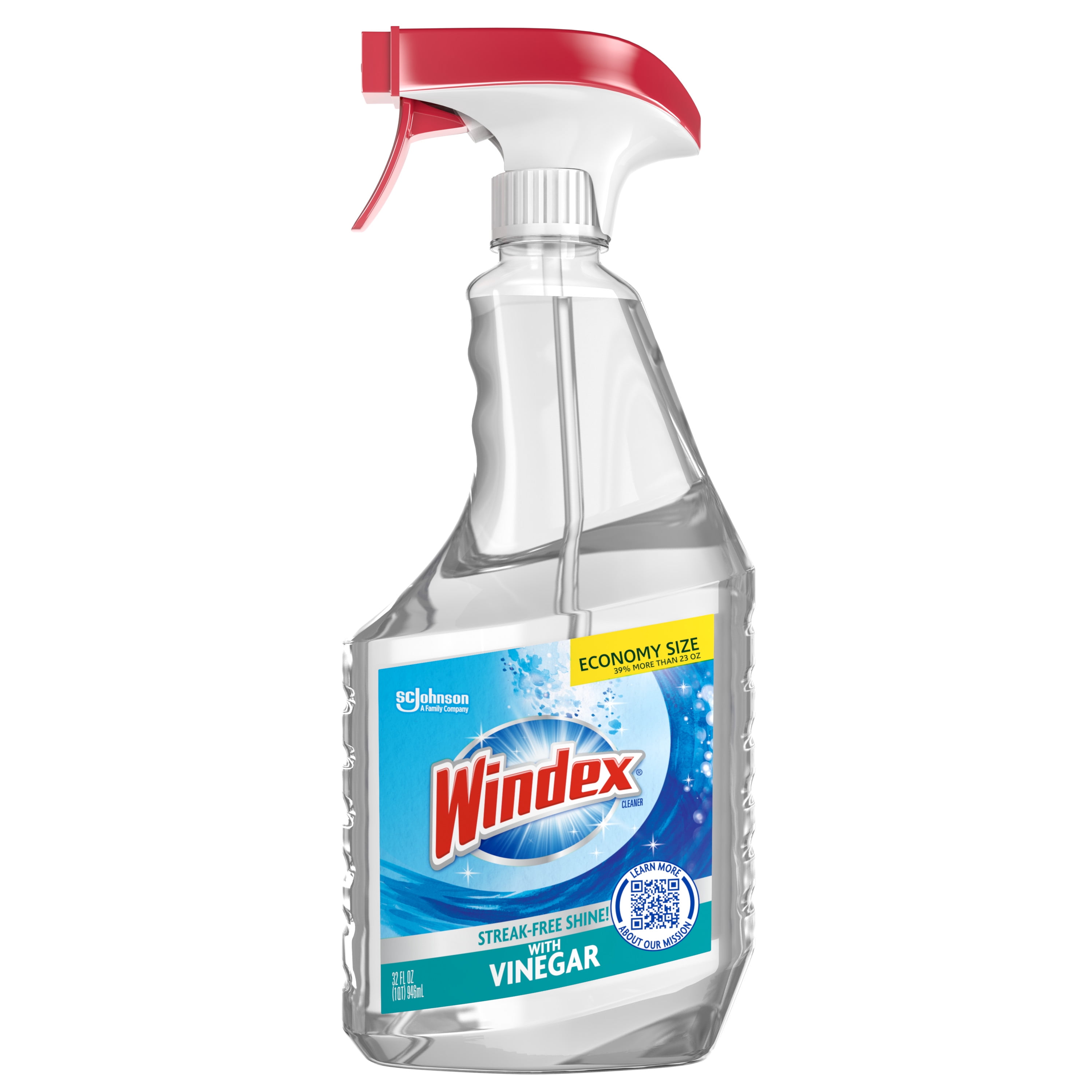 Windex with Vinegar Glass Cleaner, Spray Bottle, 32 fl oz