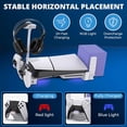 thumbnail image 4 of Support Horizontal RVB avec Chargeur Double pour Manettes, Support pour Casque, Rangement pour Jeux et Télécommande pour PlayStation 5 Slim Version Disque et Numérique (Ne Convient Pas à la PS5 2020) – Station d'Accessoires, 4 of 5