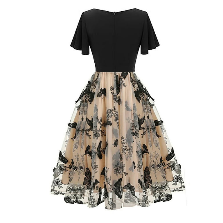 Women's Lace Trim Peter Pan Collar 1950s Vintage Dress Long Women's Lace Trim Peter Pan Collar 1950s Vintage Dress Long