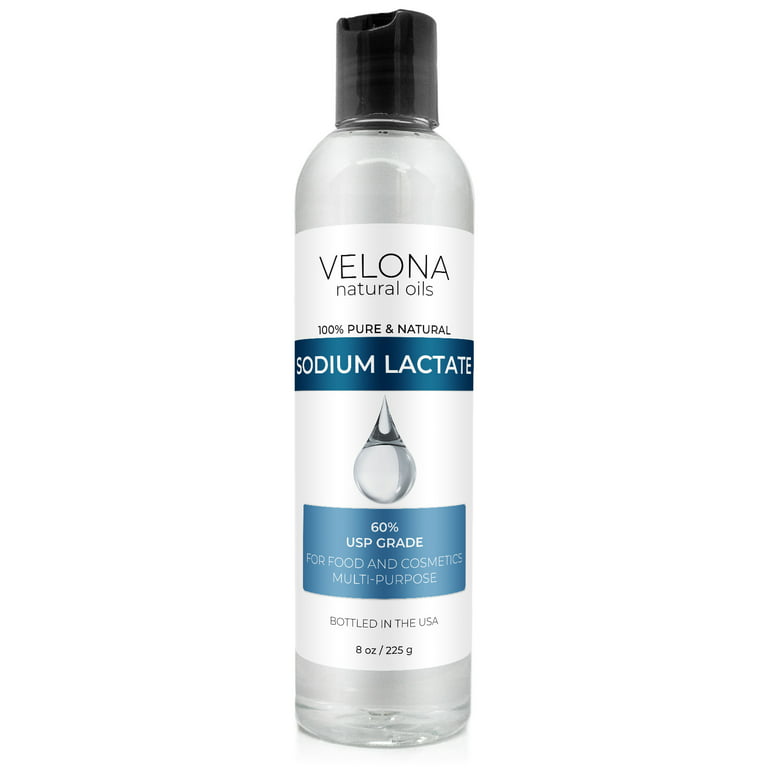 Velona Sodium Lactate 60% - 8 oz, USP Grade Natural Preservative, For Soap  Making & Lotions, Harder Bar of Soap, pH Regulator, Glycerin substitute,  Provides and Keep Moisture