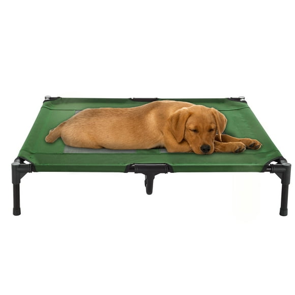 Elevated Dog Bed â 36x29.75 Portable Bed for Pets with Non-Slip Feet â Indoor/Outdoor Dog Cot or Puppy Bed for Pets up to 80lbs by Petmaker (Green)