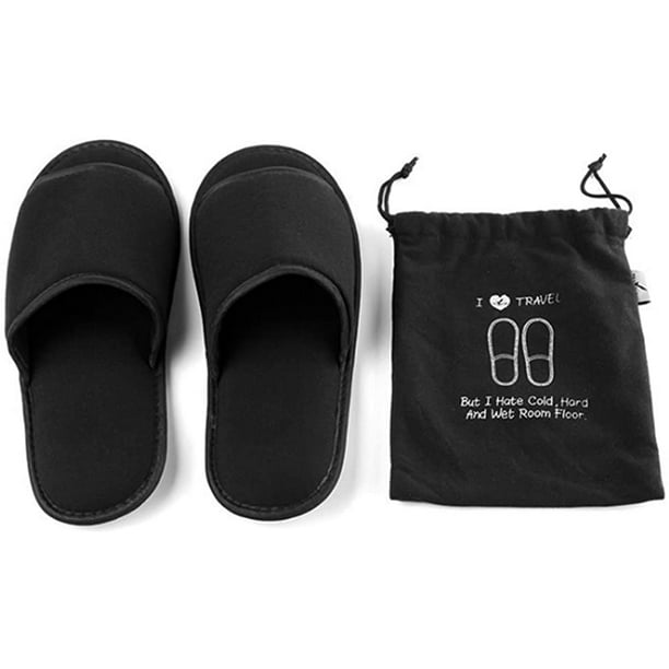 Portable Travel Spa Slippers Foldable Flat Closed Toe Home Shoes