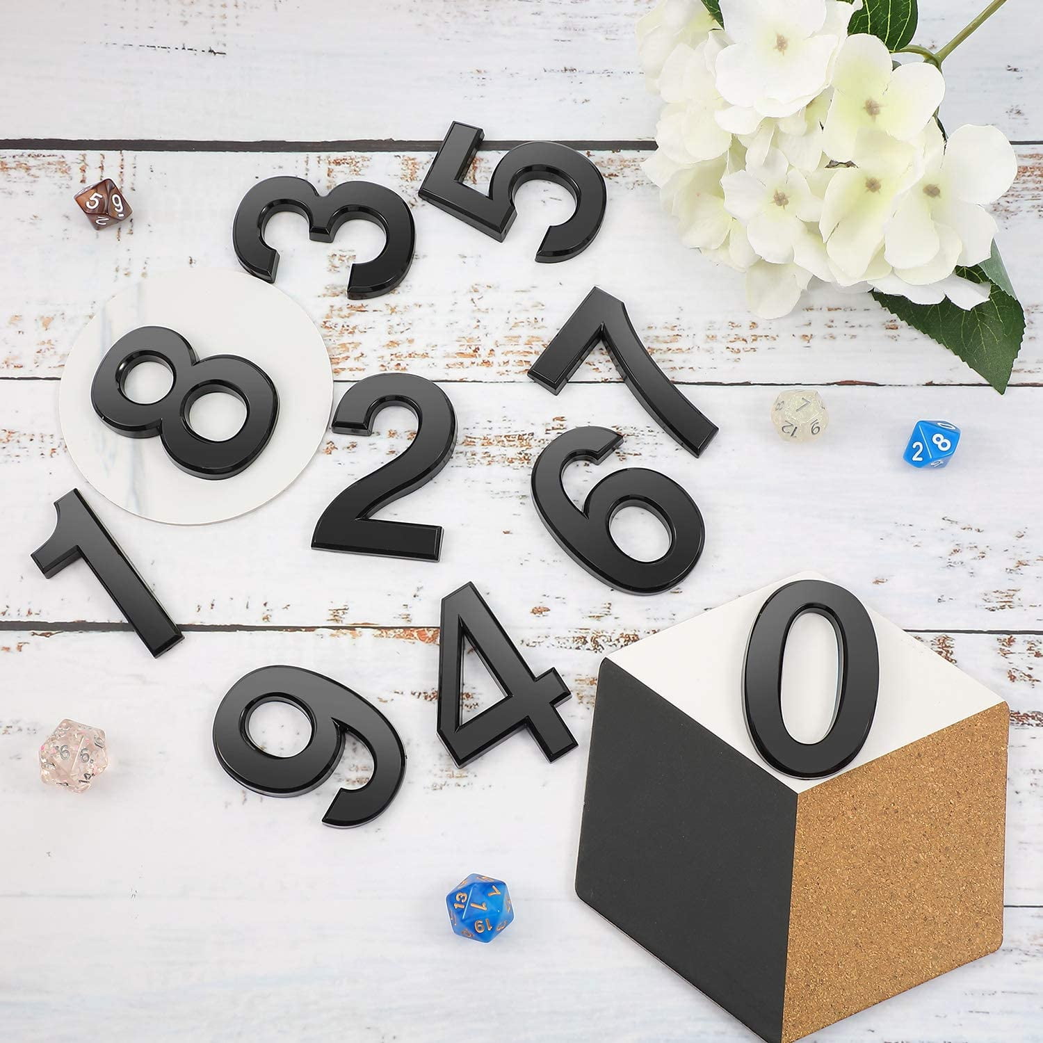 20 Pieces House Numbers Mailbox Numbers 0-9, 3D Door Address Numbers Self Adhesive Mailbox Numbers Sticker or House, Apartment, Office, Hotel Room, Mailbox Signs (Black,3 Inch)
