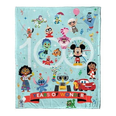 Northwest Disney 100 Silk Touch Throw Blanket, 50" x 60", Years of Wonder