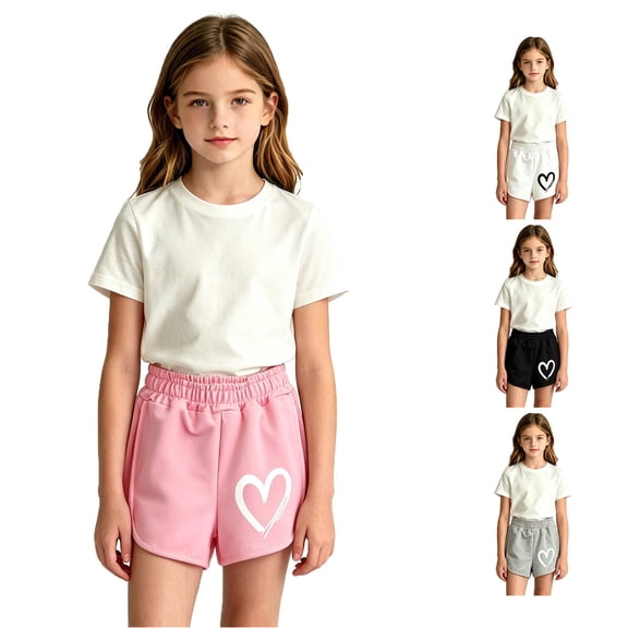 Byoo Little Boy's Stripe Drawstring Casual Shorts Solid Elastic Waist Athletic Shorts Beach Bottoms,Pink