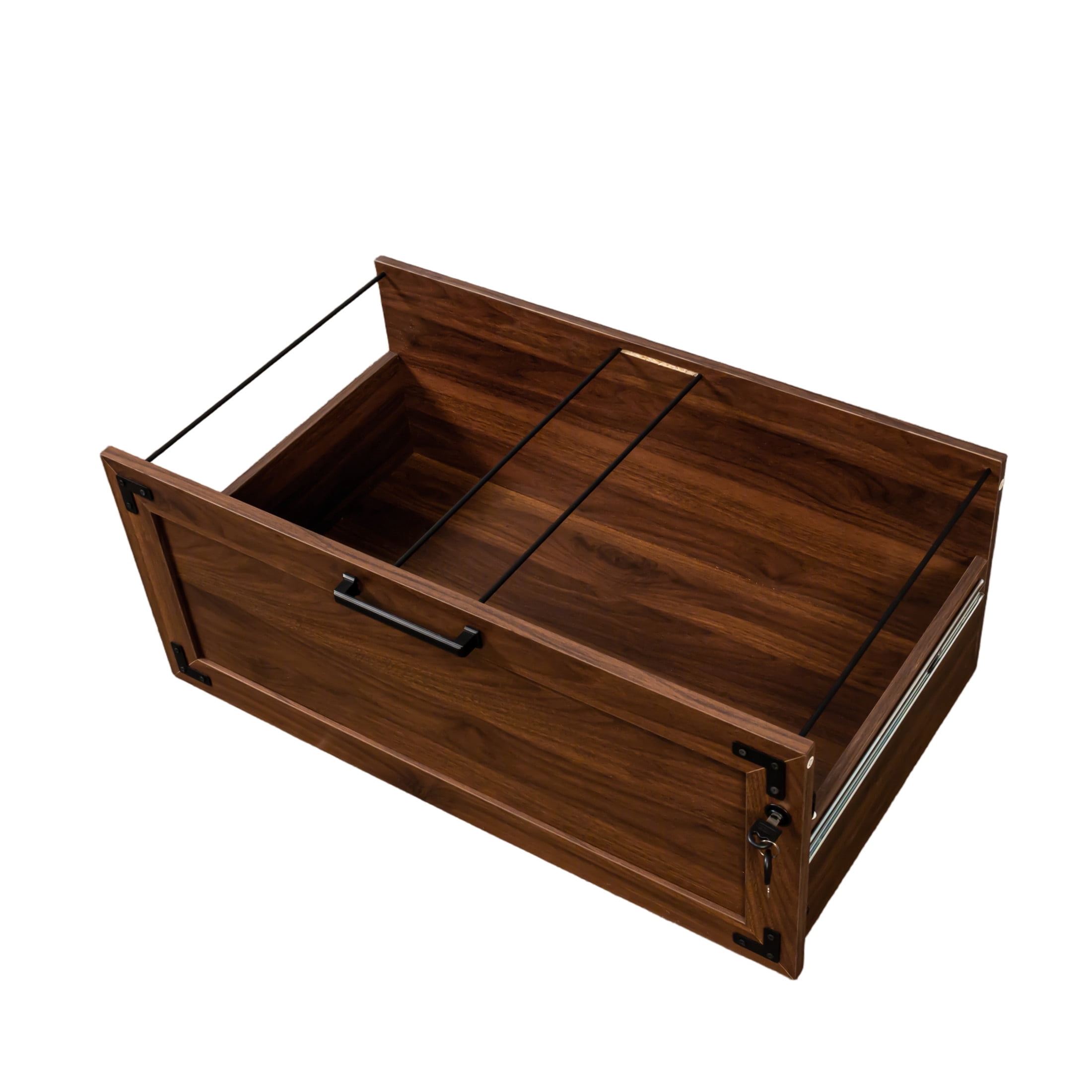 Noble House Nira 31.5" Farmhouse 2-Drawer File Cabinet with Lock, Wide Lateral Storage, Home Office, Walnut