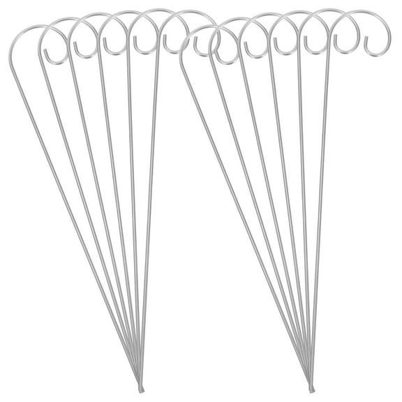 LOLIPPYY 30Pcs Plated Silver Hanging Plant Rod with Shepherds Hook Design for Home Garden Support and Elegant Plant Display