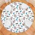 thumbnail image 2 of White Cow Milk Pattern Round Fitted Tablecloth with Elastic Edge,Dining Table Cover Waterproof,Outdoor Round Tablecloth for Camping,Dining,Indoor and Outdoor, 2 of 7
