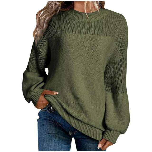 FAIWAD Sweaters for Women Oversized Puff Long Sleeve Knit Pullover Casual Loose Fall Winter Clothes