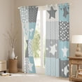 thumbnail image 3 of Feelyou Cartoon Blue Stars Black Out Curtains for Kids, Polka Dots Patchwork Curtains Pack of 2 (42x63 Each), Buffalo Plaid Bedroom Curtains, Curtains and Drapes Room Decor, 3 of 6