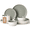 white&green, variant on Carote 12-Piece Ceramic Dinnerware Set, Plates and Bowls Dish Sets Service for 4, Durable Kitchen Dining Dish Set
