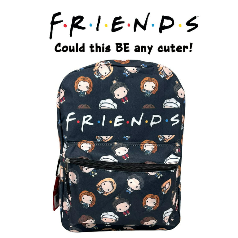 Friends Backpack for Kids, Teens, or Women - Large Full Size 16 inch, Black