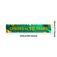thumbnail image 3 of Green Banner with Glittery Cheers to 10 Years Text Balloons and Bunting Decors Party Backdrop Background for Anniversary Celebrations Milestone Parties Photography Props Party Decorations, 3 of 8