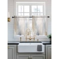 thumbnail image 2 of Blue Brown Tier Curtains 36 Inch Length,Sheer Curtains for Bedroom Living Room Window Modern Abstract Oil Painting Artwork Rod Pocket Drapes Kitchen Curtains Small Half Window 27.5"x36" 2 Panels, 2 of 6