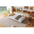 thumbnail image 5 of Twin Size Beige Linen Upholstered Daybed with 4 Legs - Modern Design for Living Room or Bedroom - Solid Wood Frame, No Box Spring Needed, 5 of 16
