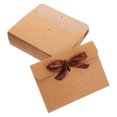 thumbnail image 1 of HAMPPLIES 50Pcs Vintage Style Kraft Paper Envelopes with Ribbon Bow Coffee for Special Occasions, 1 of 6
