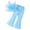 Glisme Light Blue151, variant on Glisme 2 Piece Outfits For Girls Toddler Strap Sleeveless Flower Tops And Elastic High Waisted Flared Pants Set Skin-Friendly Pink Clothing Set