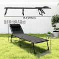 thumbnail image 2 of Black Outdoor Folding Lounge Chair - Adjustable Chaise for Patio, Beach & Camping - Steel Frame, Breathable Mesh, 74" L, 2 of 7