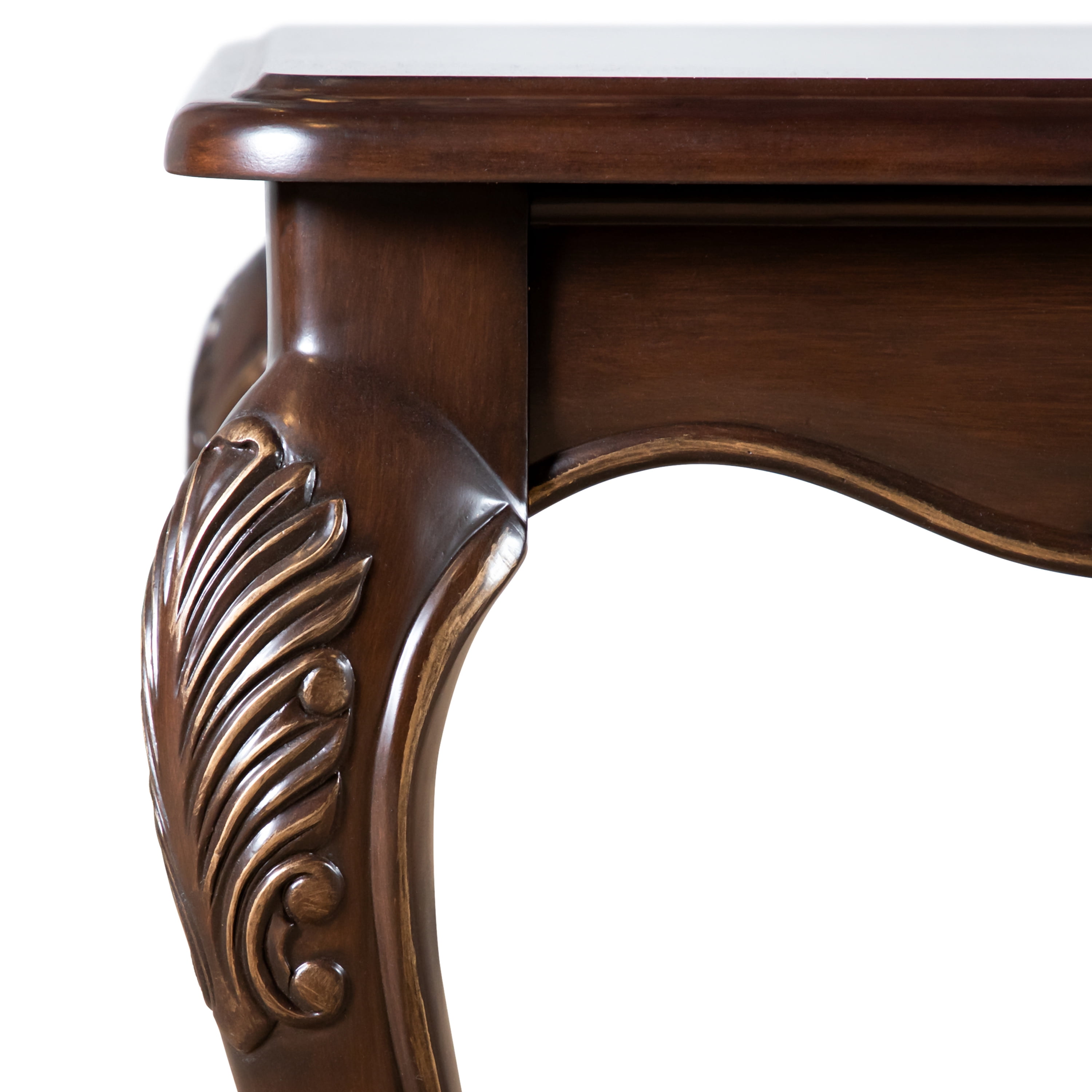 Furniture of America Emmell Traditional Solid Wood End Table, Cherry