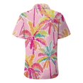 thumbnail image 6 of ASDFVBKG Hawaiian Shirts for Women Tropical Floral V Neck Button Up Tshirt Summer Beach Short Sleeve Blouses Tops Pink 2XL, 6 of 6