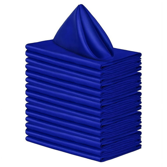 Xiao Hua Servilletas de poliéster, 43 x 43 cm, lavables, para restaurantes, bodas y festividades, paquete de 10, color azul