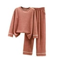 thumbnail image 3 of JURANMO Womens Fall Winter Pajamas Set Fleece Warm Long Sleeve Tops with Pants 2 Piece Lounge Sets Casual Loose Sleepwear Deal's of the Day Red XXL, 3 of 4
