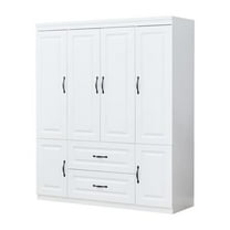 HomeRoots 569285 72 in. White Six Door Two Drawer Combo Dresser