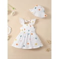 thumbnail image 3 of Vestido de verano con estampado de corazones bohemio de Renotemy con sombrero, 3-6M, 3 of 6