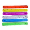 thumbnail image 4 of Dusknt Translucent Ruler, 12 Inch Finger Grip Ruler Scale Metric Inch Plastic Straight Ruler Assorted Color Desktop Ruler, 4 of 5
