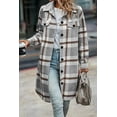 thumbnail image 6 of PRETTYGARDEN Womens Plaid Shacket Jacket Fall Fashion Long Sleeve Button Up Flannel Shirt Winter Clothing Woolen Coats, 6 of 6