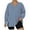 Blue, variant on Women's Plus Size Tops Long Sleeve Crew Neck Side Split Striped T Shirts Loose Tunic Blouses Soft Casual Tees(Red,XX-Large)