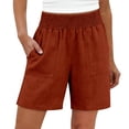 thumbnail image 3 of Womens Lightweight Shorts Summer Casual Loose Trendy Pants Elastic Waist Comfy Shorts by Yigetop Red XL, 3 of 6