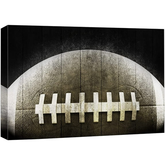 wall26 Canvas Print Wall Art Vintage Retro Duotone Wood Panel Football Sports & Fitness Athletes Digital Art Realism Boy's Bedroom Decorative Urban Rustic for Living Room, Bedroom, Office - 12&qu