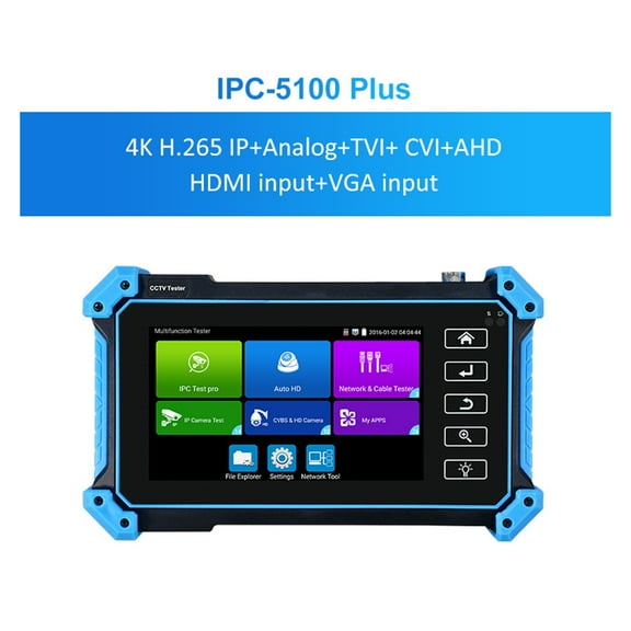 IPC Tester CCTV Tester IPC-5200C Plus 8MP AHD CVI TVI SDI IP Camera Tester Ipc 5100c Plus 5.4"Touch Screen VGA Cable Tester ,Video Surveillance Testing