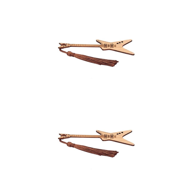 Eigraketly Small Bookmark Chic Bag Decor Bass Style Simple Supply Fixers Pendent Page Marker Shape Keyring Guitar Stationery Pattern Como se muestra 2piezas