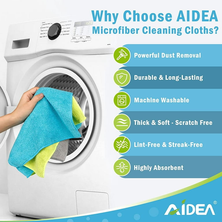  AIDEA Microfiber Cleaning Cloths-50 Pack, Premium All