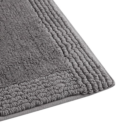 100% Cotton Tufted 3000 GSM Reversible Bath Rug 21x34" Charcoal Super Plush Dense Machine Washable Bathroom Rug
