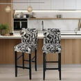 thumbnail image 2 of Bar Stool Covers Set of 4, Stretch Washable Barstool Seat Covers, Counter Height Chair Covers for Kitchen Dining Room Cafe (Black Flower), 2 of 7