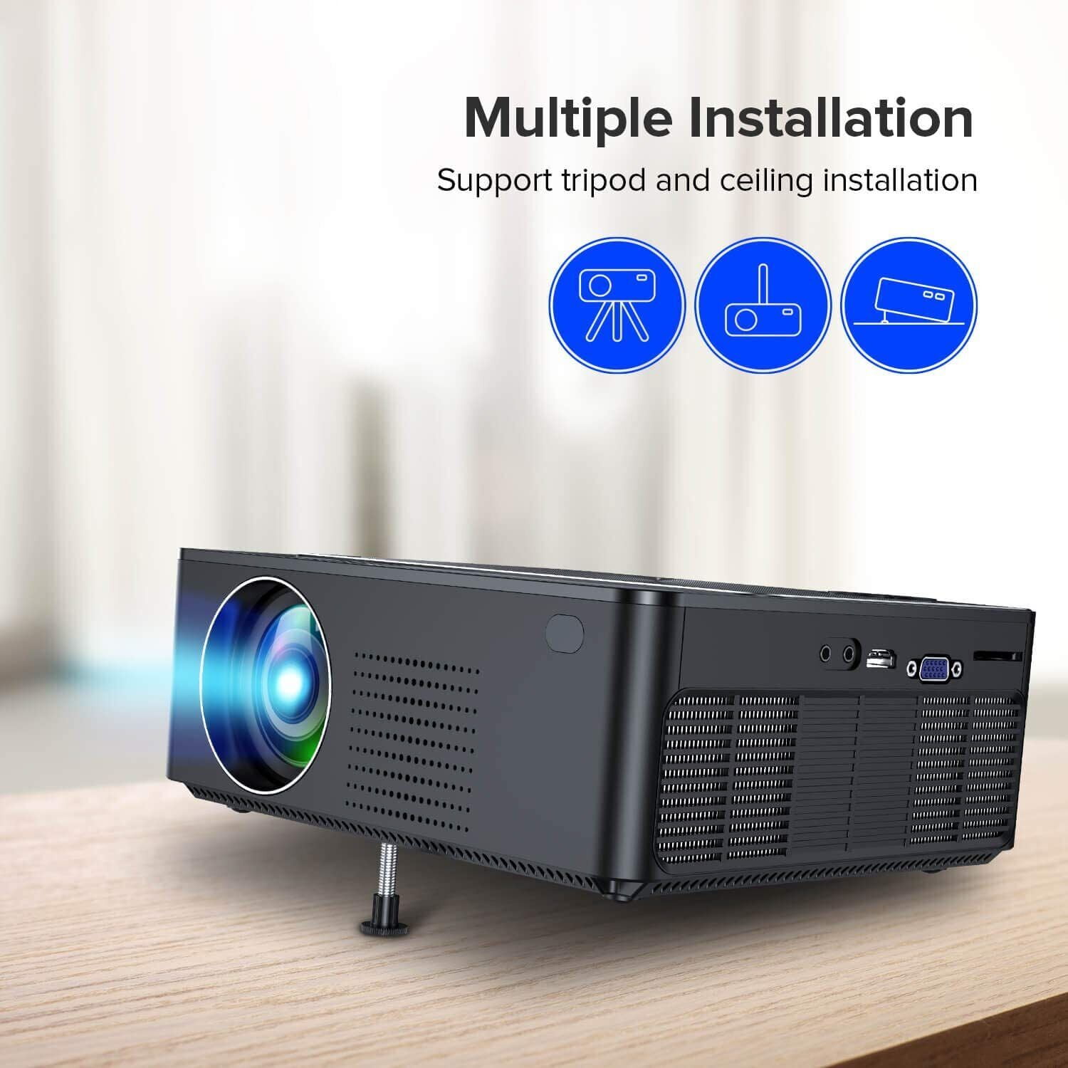 XIAOYA Outdoor HD Projector 1080p 4000 Lumens Home Theater Movie