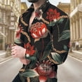 thumbnail image 5 of Camisas de moda con estampado floral en 3D para hombre, camisas de manga larga con solapa estampada, ropa informal vintage de lujo con gráficos de calle, tops ajustados para hombre, 5 of 5