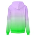 thumbnail image 3 of PiGOGI Women's Fall Winter Gradient Hoodie Long Sleeve Pocket Sweatshirt Top Purple XL, 3 of 4