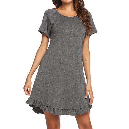 

gakvov Maternity Dress For Photoshoot Summer Savings Clearances Fashion Solid Short Sleeve Breast-Feeding Pregnant Woman Maternity Dress Dresses For Women 2022