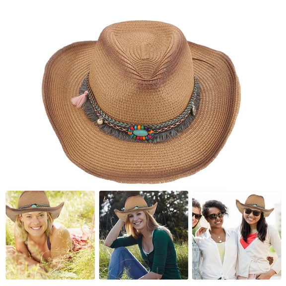 PAMINGONO 1Set Foldable Wide Brim Sun Hat in Coffee Color for Women Men Summer Outdoor Activities